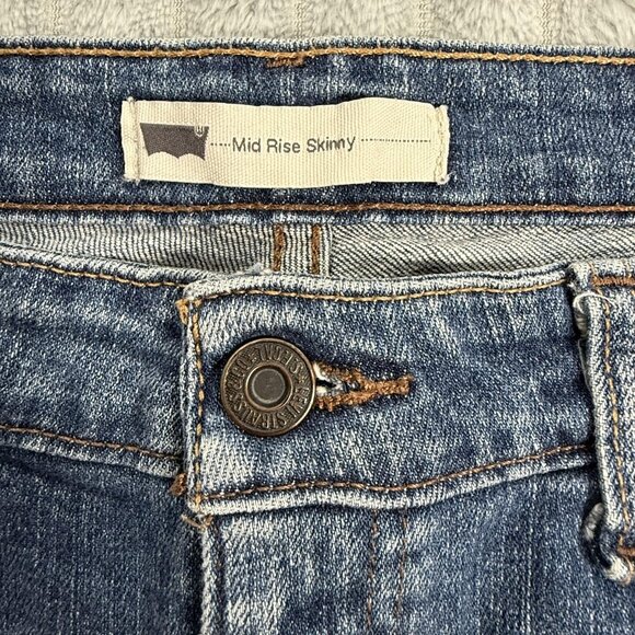 Levi's Jeans Womens 10S Mid‎ Rise Skinny Blue Medium Wash Stretch Denim - Picture 3 of 9